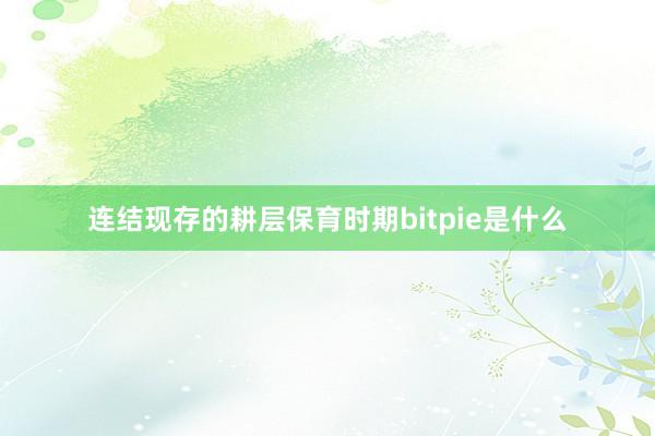 连结现存的耕层保育时期bitpie是什么