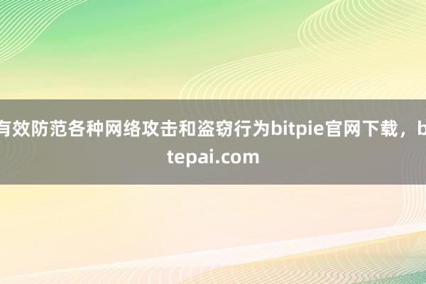 有效防范各种网络攻击和盗窃行为bitpie官网下载，bitepai.com