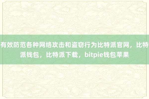 有效防范各种网络攻击和盗窃行为比特派官网，比特派钱包，比特派下载，bitpie钱包苹果