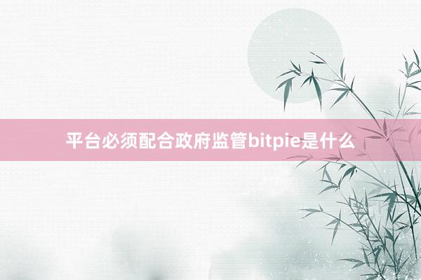 平台必须配合政府监管bitpie是什么