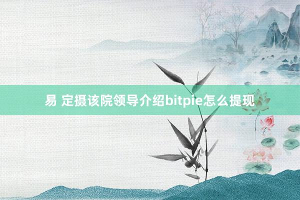 易 定摄该院领导介绍bitpie怎么提现