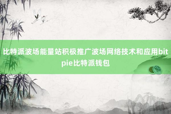 比特派波场能量站积极推广波场网络技术和应用bitpie比特派钱包