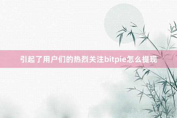 引起了用户们的热烈关注bitpie怎么提现