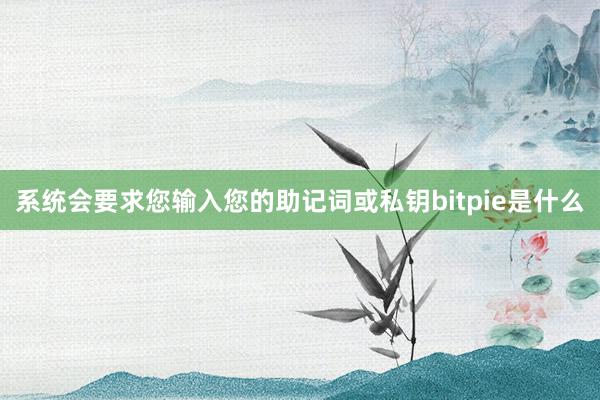 系统会要求您输入您的助记词或私钥bitpie是什么