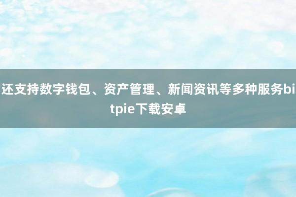 还支持数字钱包、资产管理、新闻资讯等多种服务bitpie下载安卓