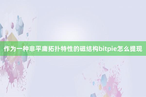 作为一种非平庸拓扑特性的磁结构bitpie怎么提现