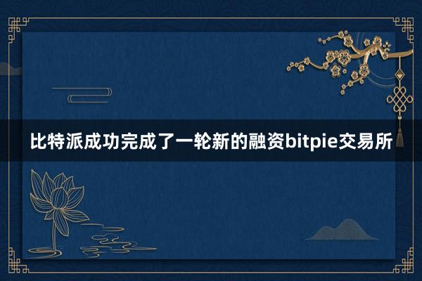 比特派成功完成了一轮新的融资bitpie交易所