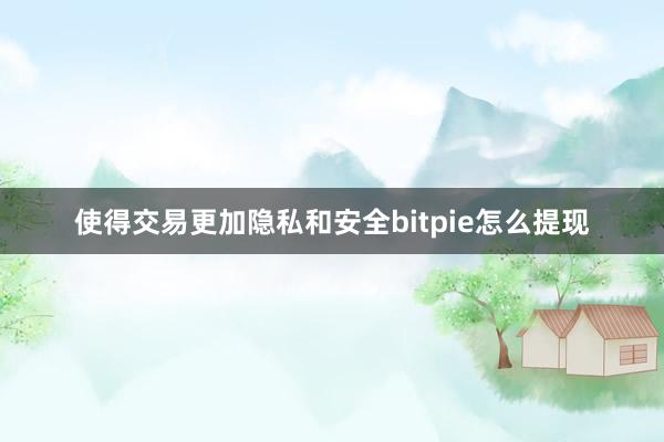 使得交易更加隐私和安全bitpie怎么提现