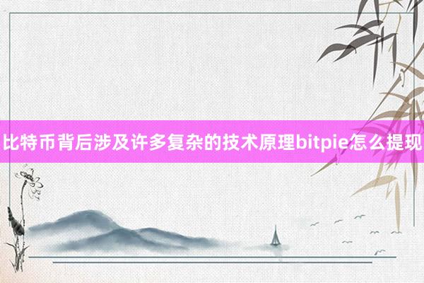 比特币背后涉及许多复杂的技术原理bitpie怎么提现