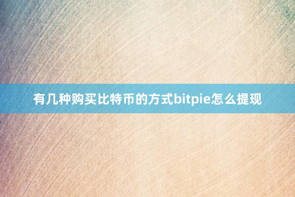 有几种购买比特币的方式bitpie怎么提现