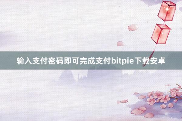 输入支付密码即可完成支付bitpie下载安卓