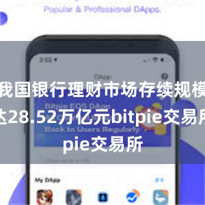 我国银行理财市场存续规模达28.52万亿元bitpie交易所