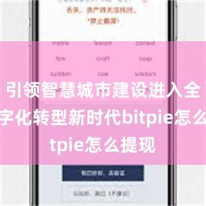 引领智慧城市建设进入全域数字化转型新时代bitpie怎么提现