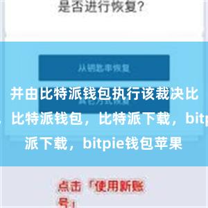 并由比特派钱包执行该裁决比特派官网，比特派钱包，比特派下载，bitpie钱包苹果