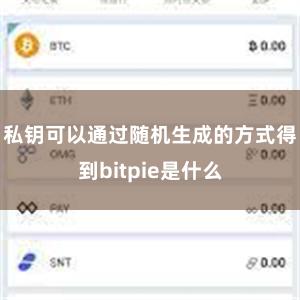 私钥可以通过随机生成的方式得到bitpie是什么