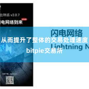 从而提升了整体的交易处理速度bitpie交易所